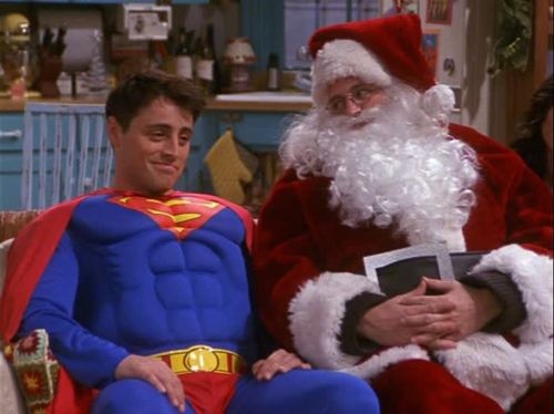 friends christmas episode joey superman chandler santa
